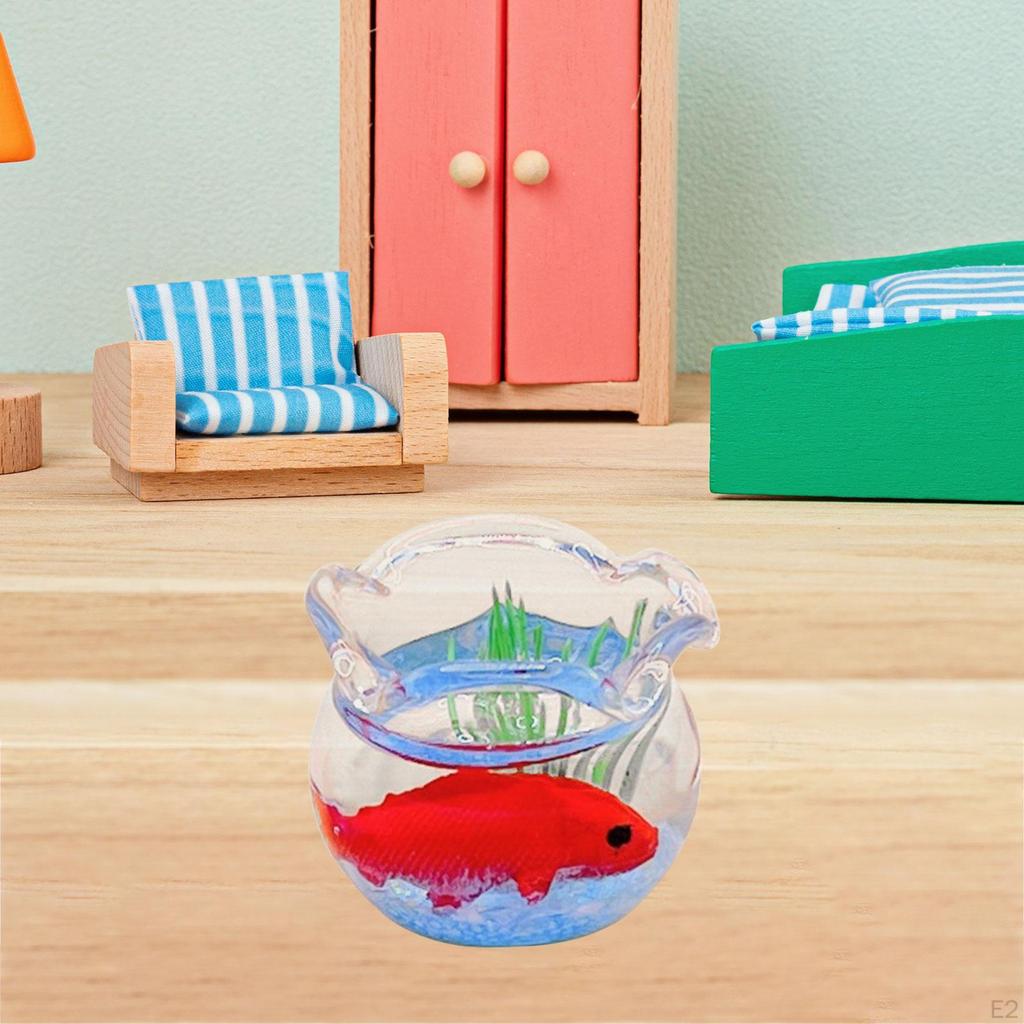 1/12 Puppenhaus Fisch im Aquarium Mini Simulation Handgefertigt Miniatur Tank Modell Zubehör