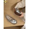 Silver French round head light mouth flat-soled single shoes 2026 new spring and autumn heightening soft-soled retro Mary Jane shoes