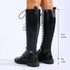 European beautiful women's boots women's high boots square heel knight boots autumn and winter solid color new belt buckle