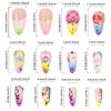 24Pcs Summer Long Almond Press On Nails Hawaiian Dopamine Flower Design Colorful French Y2k Fake Nails