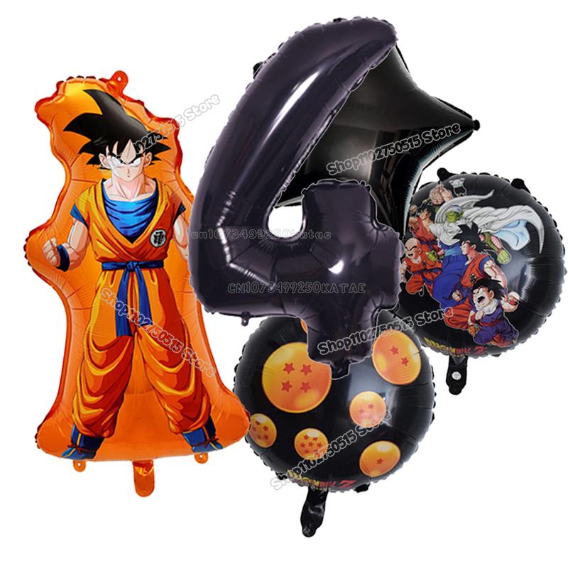 Anime Son Goku Kinderverjaardag Decoratie Dragon Ball Nummer Ballonnen Set Jongen Meisje Feestartikel Cartoon Babyborrel Verjaardagsdecor