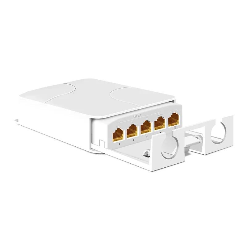 5 Port Waterproof POE Extender 4 Port Repeater 100/1000Mbps Outdoor Network IP55 VLAN 44-57V for POE Camera Wierless AP