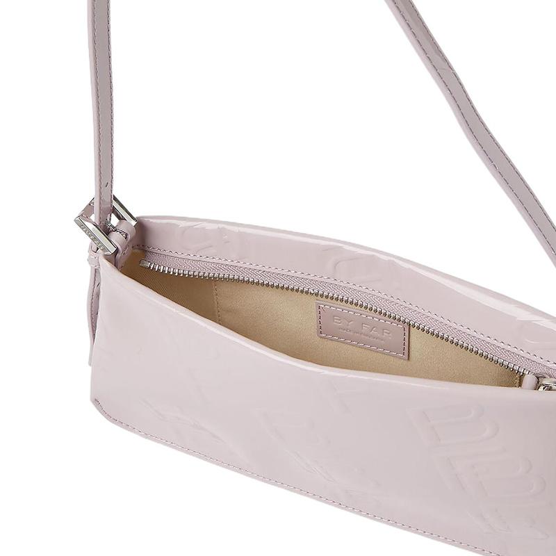 By Far Solid Color Embossed Logo Zipper Closure Patent Leather Tote Shoulder Bag Women bags Purple 23CRDULSDAWEPLMEDDAW