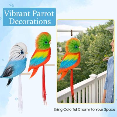 Artificial Birds Tropical Parrot Decorations Colored Bird Art Ornaments For Bird Lovers Outdoor Garden Balcony Backyard Decor