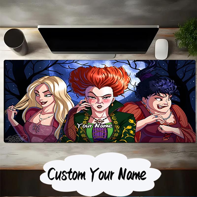 Custom Name Mouse pad Witch Sisters In The Moonlight Mouse pad, Gaming Mouse Pad, keyboard pad, Desk Decor for computer notebook Fan Birthday Gift