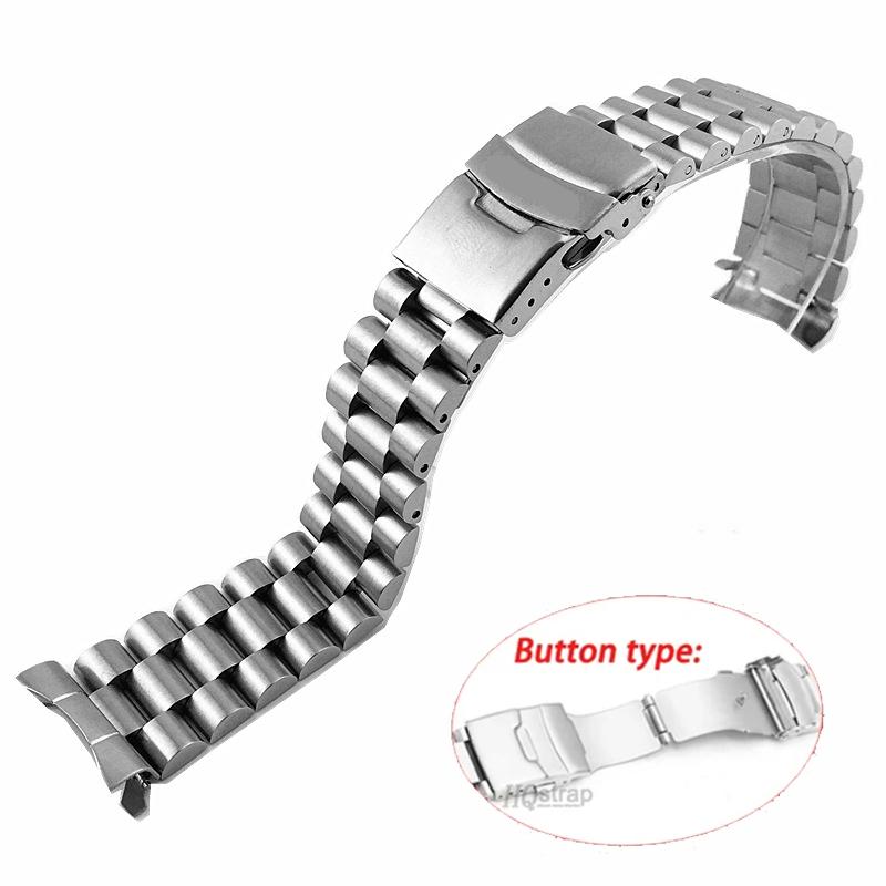 Solidna Stalowa Bransoleta do Zegarka Seiko Luksusowa z Zakrzywionym Końcem Pasek do Zegarka Oyster 20mm 22mm Pasek do Zegarka Jubilee Akcesorium