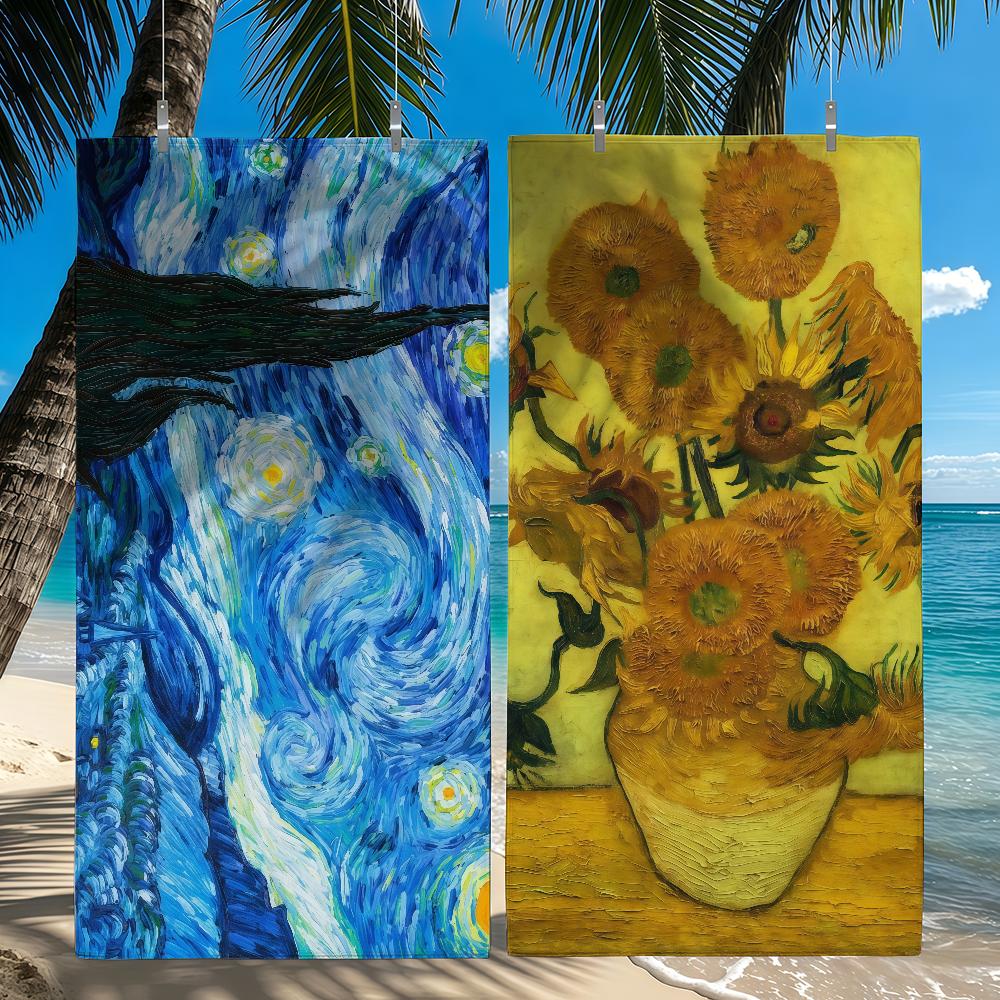 Van Gogh Towel Quick Drying Beach Towels Are Suitable For Swimming Pools Camping Yoga And The Gym