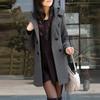 Cotton Winter Thick Woolen Coat Women's Mid-length Hooded  Cotton Slim-fitting Woolen Coat
