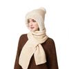 Winter Hat Long Scarf Integrated Wool Hat Women's Outdoor Ear and Neck Protection Double-Layer Velvet Warm Knitted Hat