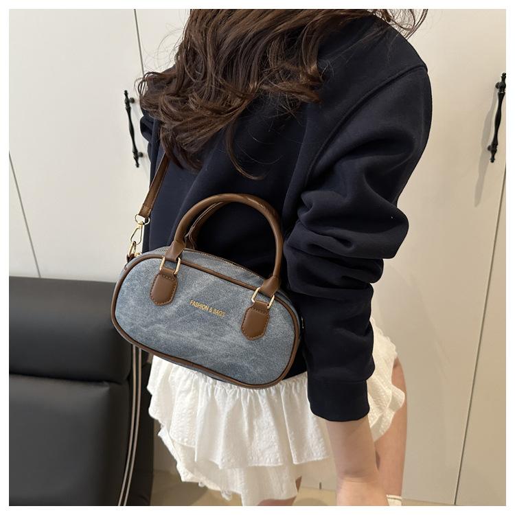 Fashion Simple Texture Boston Retro Large Capacity Handheld Shoulder Crossbody Pillow Bag For Women