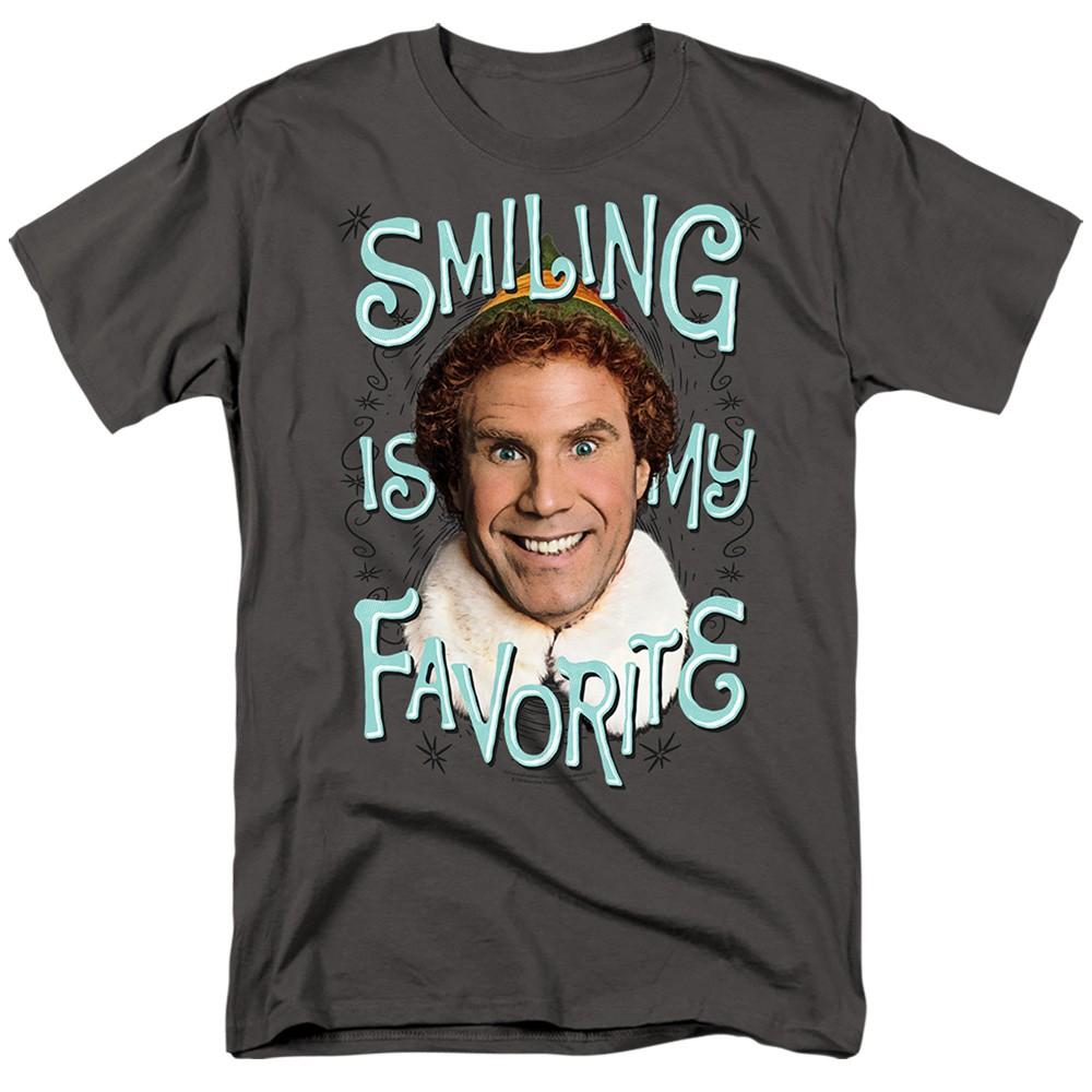 Elf - Smiling - Adult Unisex Short Sleeve T-Shirt - Gray 2XL