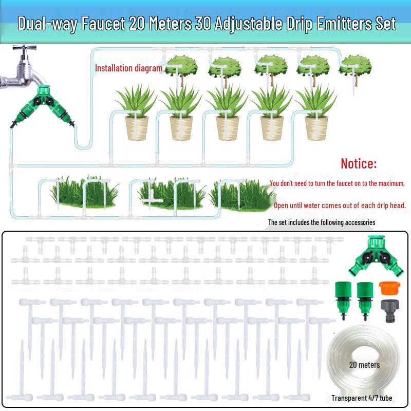 Automatic Adjustable Drip Irrigation System for Potted Plants - Ideal for Lazy Gardeners & Travelers
