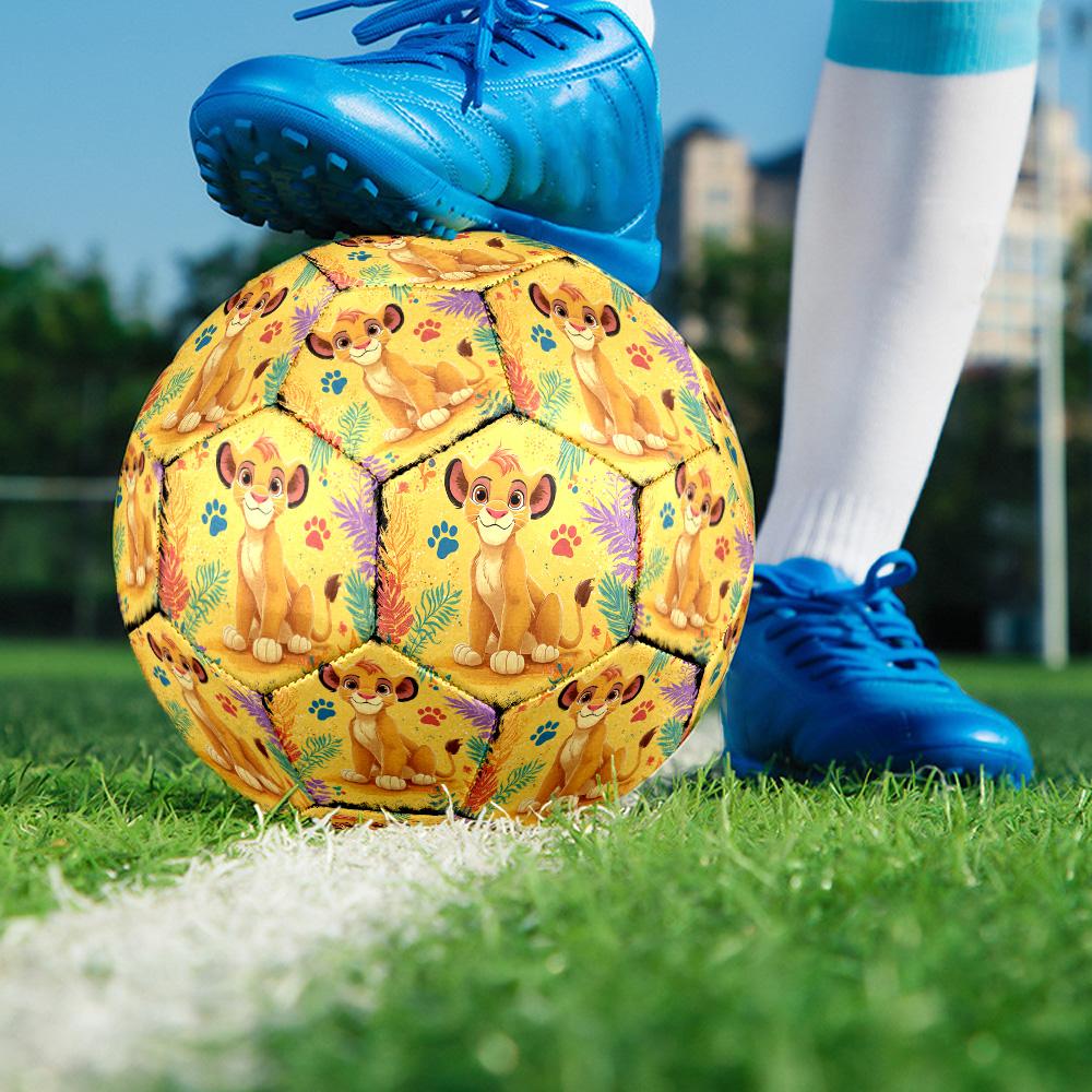1PC Cartoon Lion king Size 5 Soccer Balls, High-Quality, Anti-Slip, Protective Football, a Unique Gift Suitable for Birthdays, Christmas