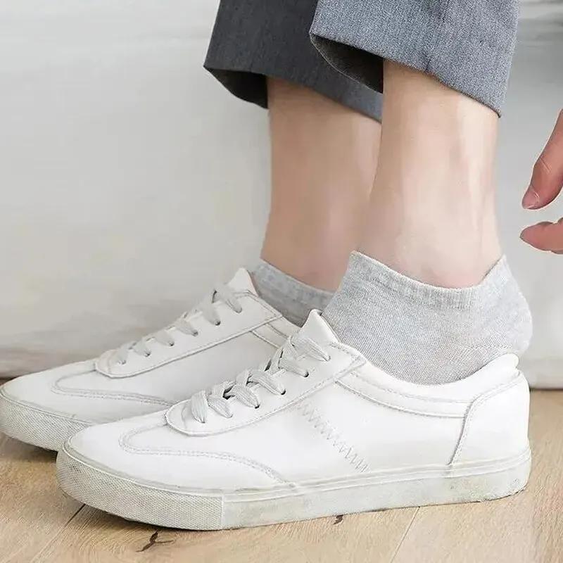 10 Perechi Șosete Bărbați Poliester Barcă Stil Nou Negru Alb Gri Șosete Bărbați de Afaceri Moale Respirabil Vară pentru Bărbați