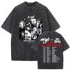 Vintage Washed MGK Lost Americana Tour  Print Tshirts Men Women Harajuku High Quality Fashion Oversized Cotton T Shirt