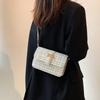 2024 New Korean Style Woven Plaid Mini Shoulder Bag Street Fashion Pu Crossbody Bag