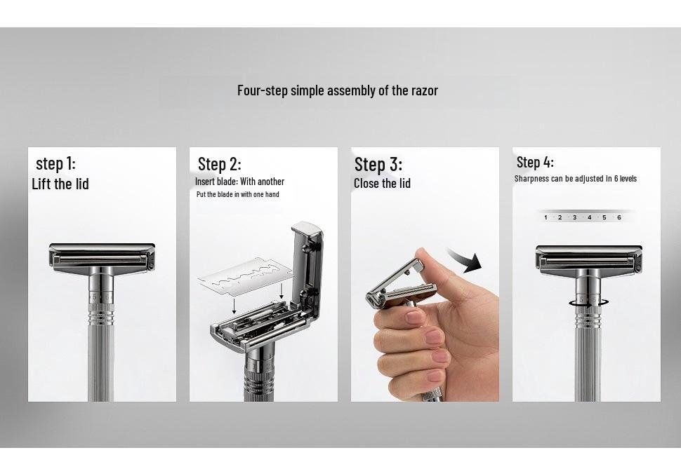 Retro 6-Speed Adjustable Manual Razor & Beard Shaver