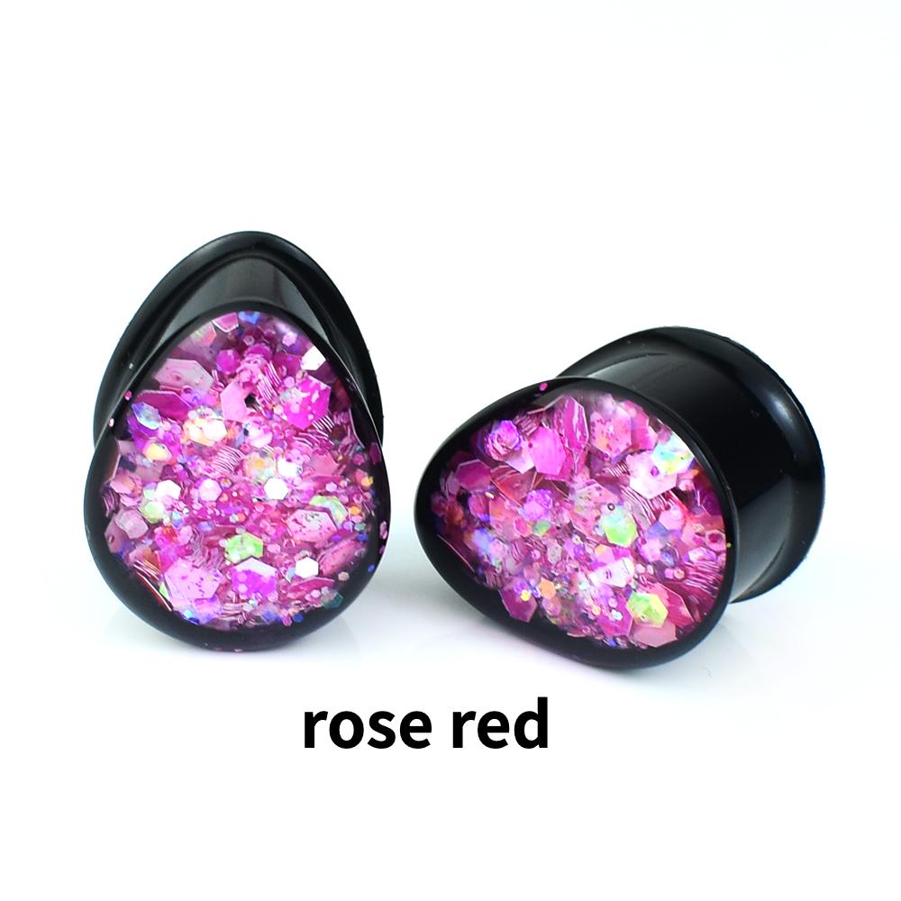 

8 мм-30 мм заглушки для ушных манометров и туннели, растягиватель для ушей, расширитель, акриловая двойная расклешенная вилка, ювелирные изделия 16mm розы красного