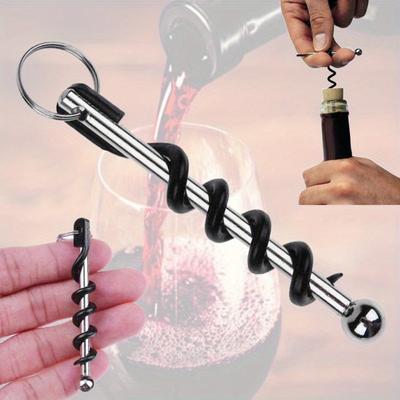 Mini-Weinkorkenzieher Multifunktionaler Flaschenöffner Tragbarer Edelstahl-Schlüsselanhängeröffner Küchenwerkzeuge & Gadgets Öffner