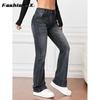 Women's Long Casual Denim Trousers Women's Stretch Jeans Straight Legs