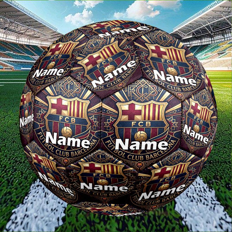 Custom Name Personalized Barcelona FC Soccer Print Size 5 Soccer Ball Training & Match Football, for Team, Kicking, Gift for Football Enthusiasts