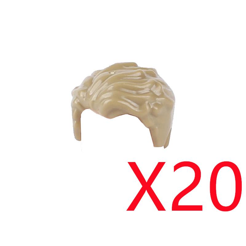 MOC City Building Blocks Figure Body Parts Creative Accessories Long Hair Brown Black Gold Mini Brick Compatible Toy Gift k030