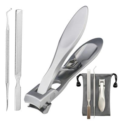 TAKES Nail Clippers with Blades for Ingrown Nails and Thick Stainless Nail and Prong Dermatologist-approved Wide-Opening Nails, Steel, File, (Silver)