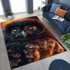 New Mysterious Owl Colorful Cartoon Birds Rug for Bedroom Living Room Sofa Home Doormat Decor,Large Kid Non-slip Floor Mat