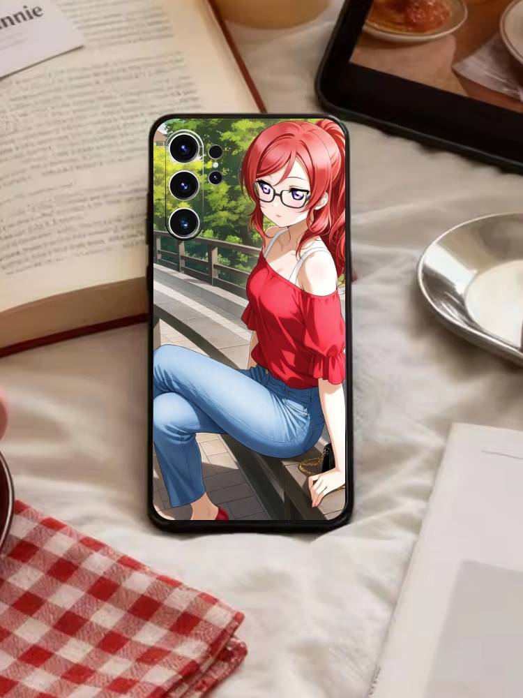 Nishikino Maki-Love Live Handyhülle Für Samsung S26,S25,S24,S23,S22,S30,S21,Ultra,Plus,FE 5G Schwarze Weiche Hülle