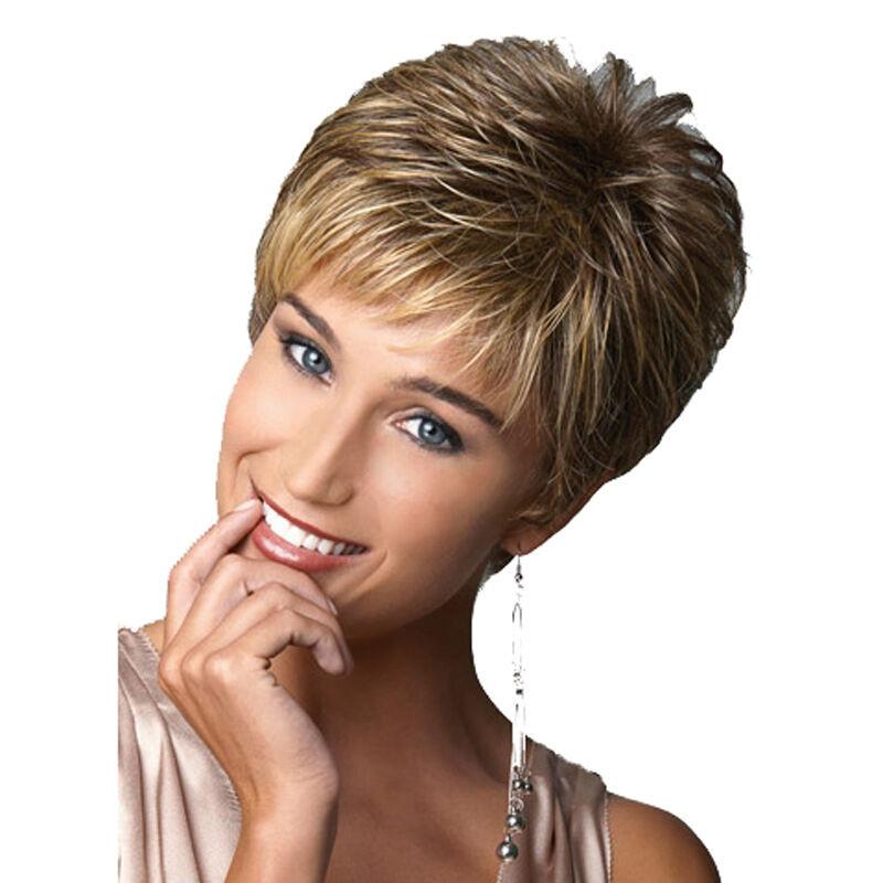 Prémiová kvalita Krátké blond a hnědé paruky Bezčepičkový design pro bezstarostný styl a pohodlí