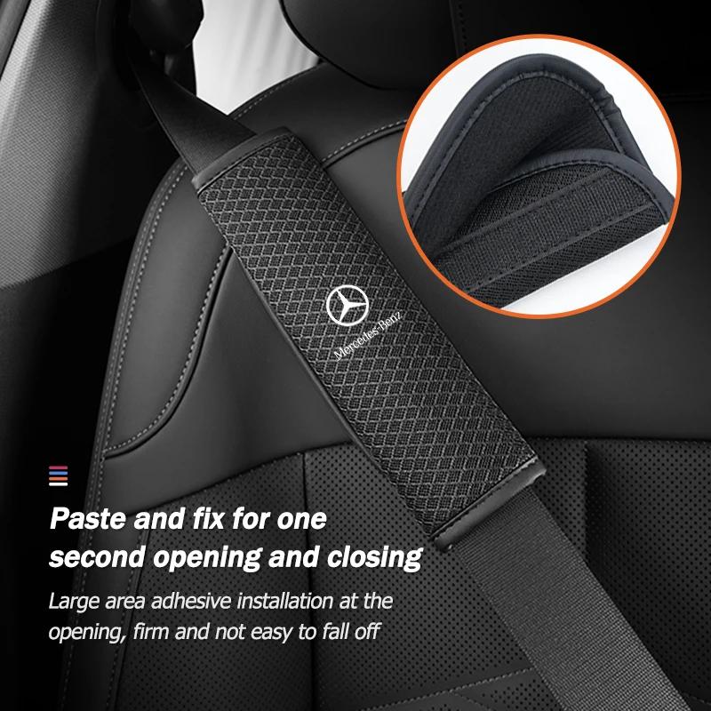 Car Seat Belt Guard Ice Silk Seatbelt Shoulder Protection Pad For Mercedes Benz W211 W124 W176 W177 C180 C200 C260 C300 GLC CLE BG1