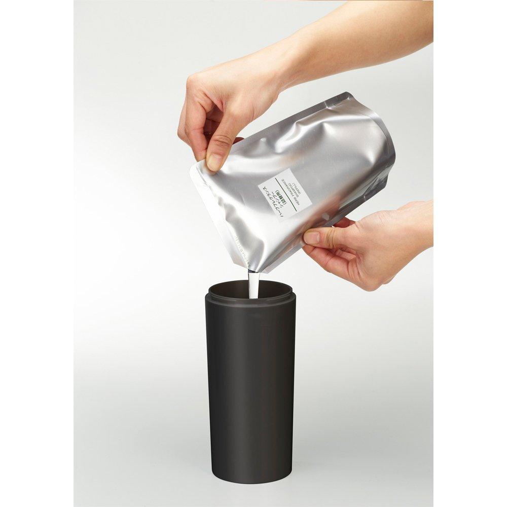 Yamazaki Jitsugyo Dispenser Set of 3 Round Bottle Refill Container Black 500ml Each Bag Pump Shampoo Conditioner Body Soap 2929 2931 2933