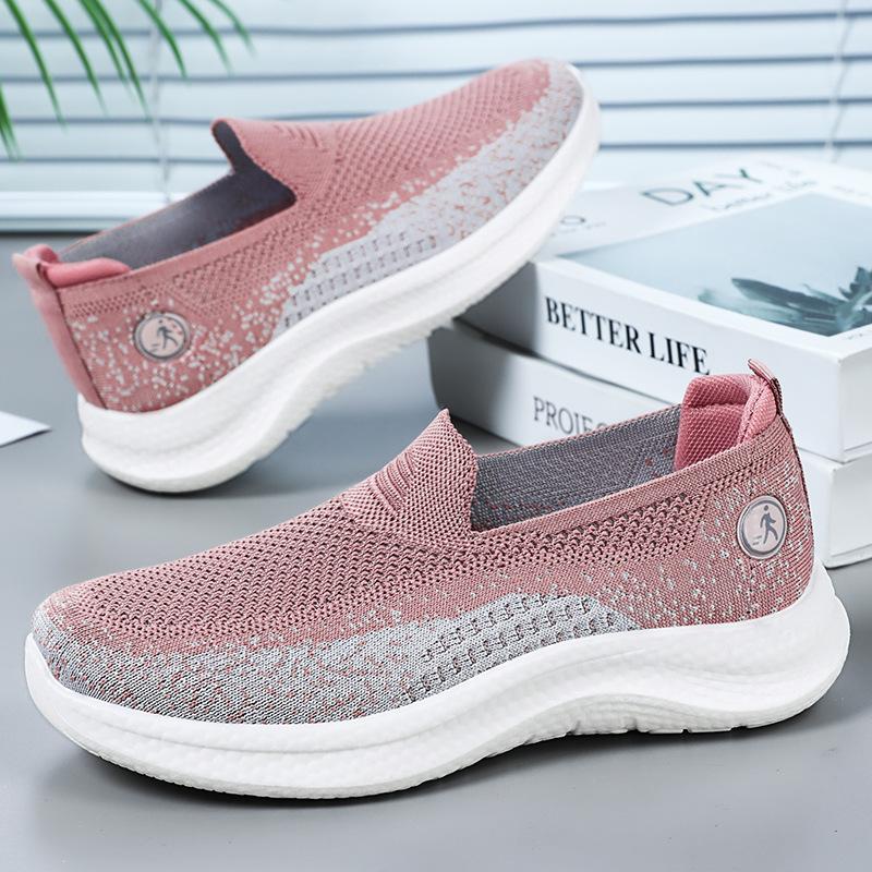 Women's shoes soft soles are not tired of feet, summer new comfortable and breathable one-pedal mother shoes flying woven shoes children versatile