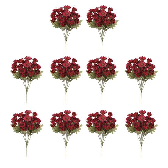 Artificial Mums Realistic Fake Fall Flowers UV Resistant Faux Chrysanthemums for Indoor Flower Arrangement Balcony Outdoor Porch Decor