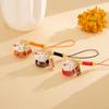 Metal Maneki Neko Phone Chain Chinese Style Lucky Cat Pendant  Phone Case