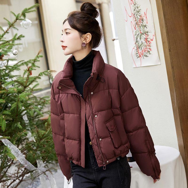 Warme und stilvolle kurze Daunenbaumwolljacke mit Brotmantel und Verdickungsdesign für den Winter