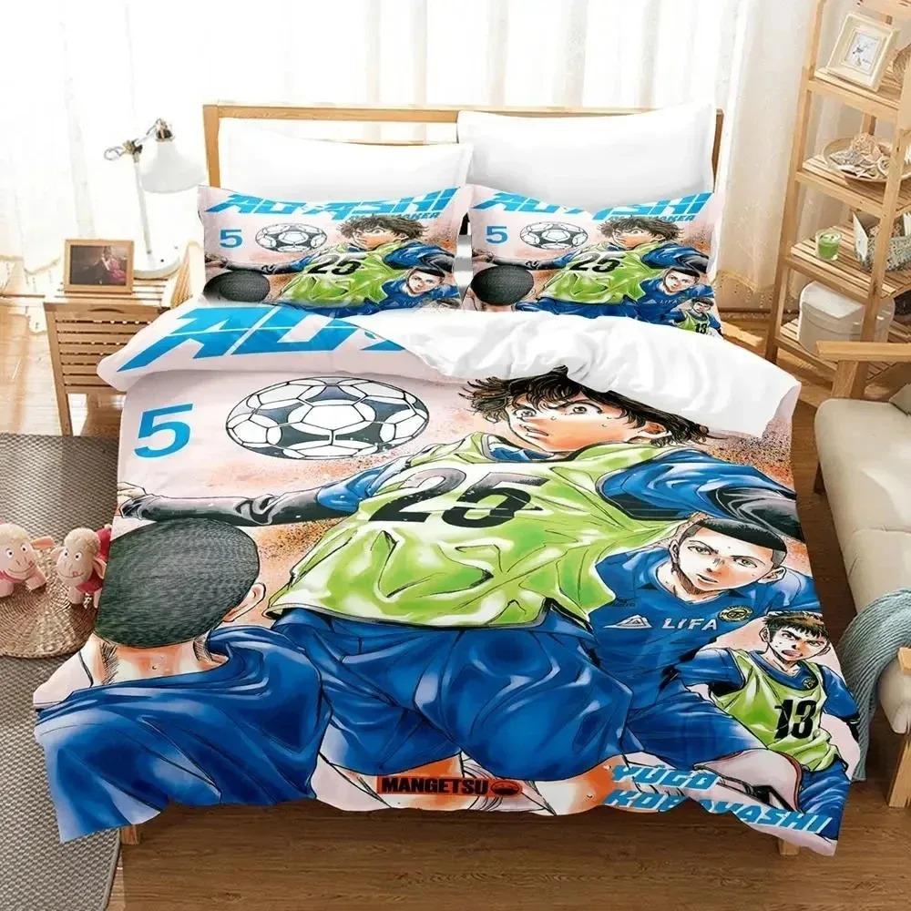 New 3D Printed Anime Ao Ashi AOASHI Bedding Set Duvet Cover Bed Set Quilt Cover Pillowcase Comforter king Queen Size Boys Adult