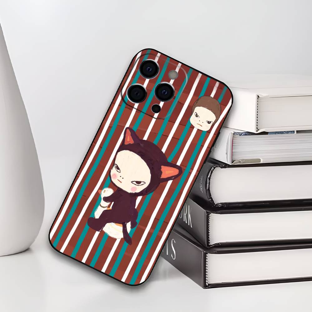 Japan Art Y-Yoshitomo N-Nara Phone Case For iPhone 17,16,15,14,13,12,11 Plus,Pro Max,XS,Soft Black Cover