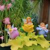 3-piece set of flower fairy inserts, resin crafts, flower pot and bonsai inserts, courtyard and garden decoration statue inserts