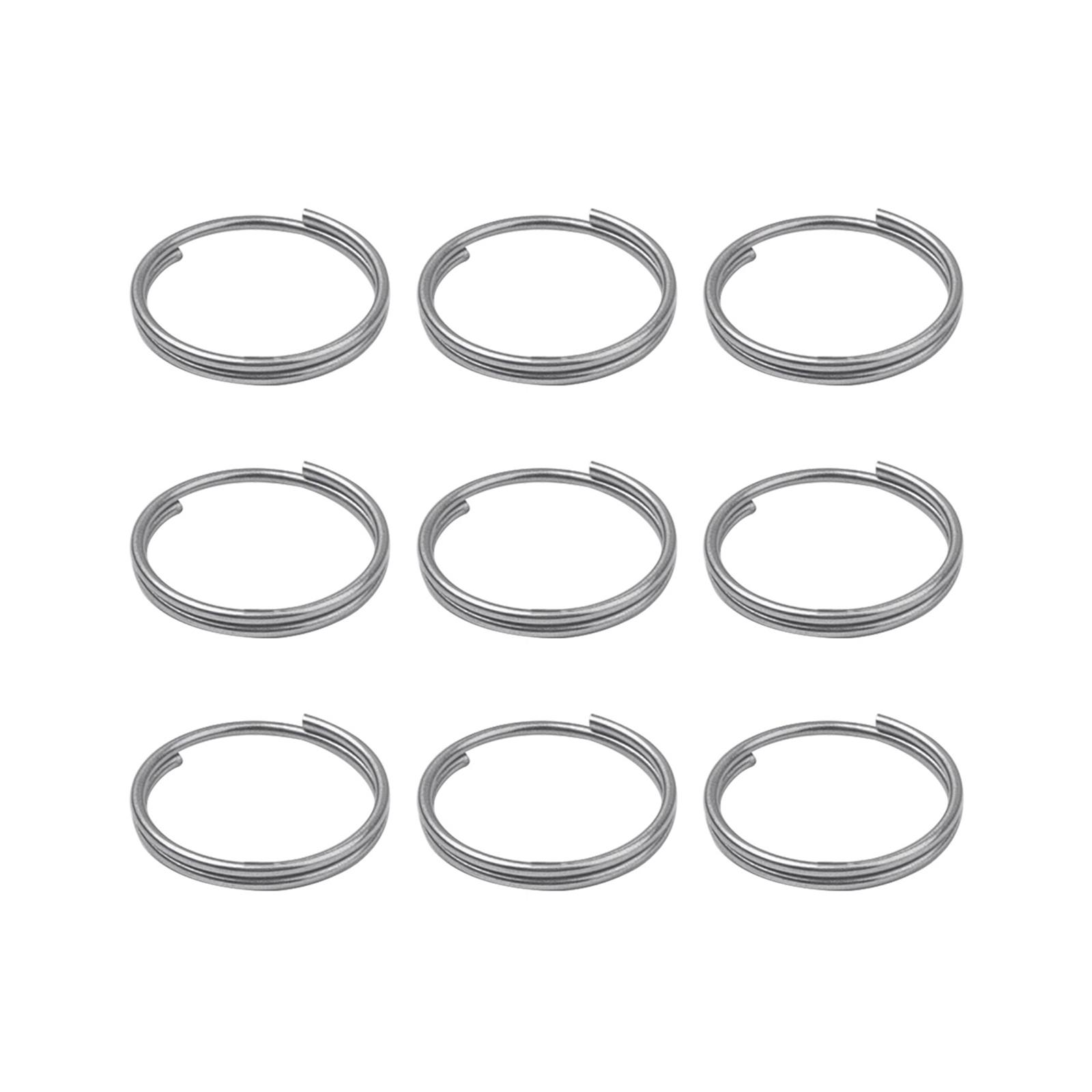 

9Pcs Titanium Alloy Keyring Round Split Rings Outdoor Portable Keyring Buckle for Keychains and Carabiners Enduring 12MM