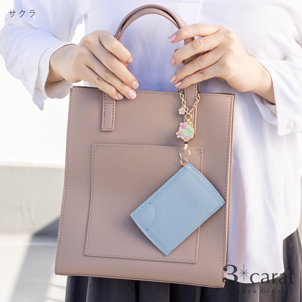 Three Carat Reel Flower Garden 8 Pass ID Accessory Keychain, Series, Types, Keychain, Case, Holder, Charm, (Sakura)