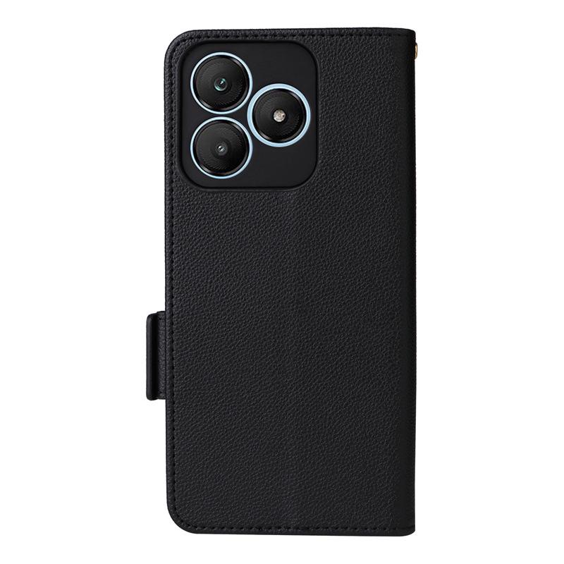 Wiko T20 Lychee Pattern Leather Case with Card Slot & Lanyard