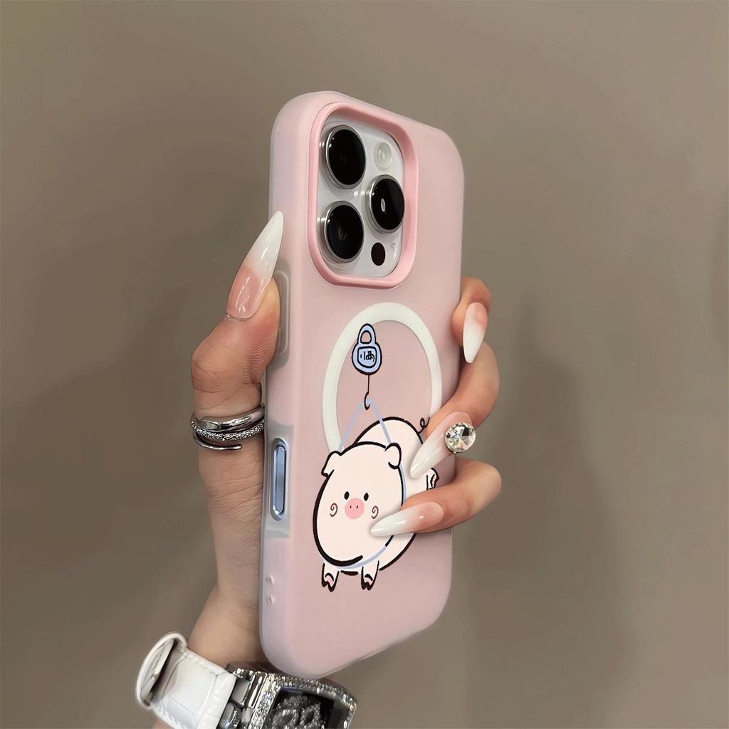 Magnetic Jelly Two-in-one Transparent Mobile Phone Protective Case Material Strong Magnetic Mobile Phone Case Simple Cartoon Fashion Trend