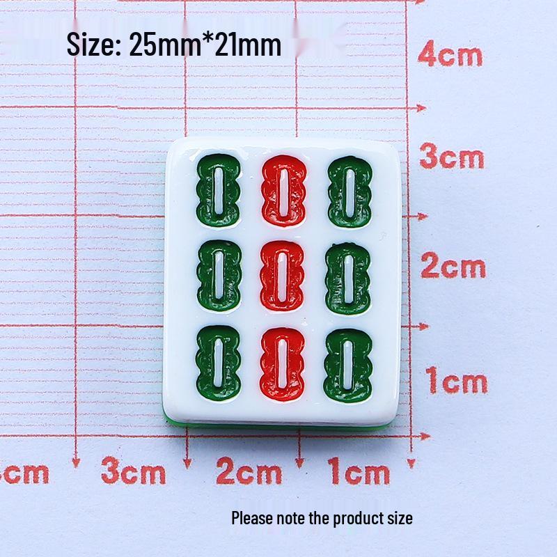 Cartoon Mahjong Resin Ornaments: DIY Hair Clips, Shoe Buckles, Cream Glue Accessories