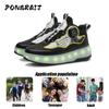 Neues Parkour Mit LED Rollschuhen Mode Herren 2-Rad Einziehbare Sneaker Mit Rollen Unisex Rollschuhe Freizeitschuhe