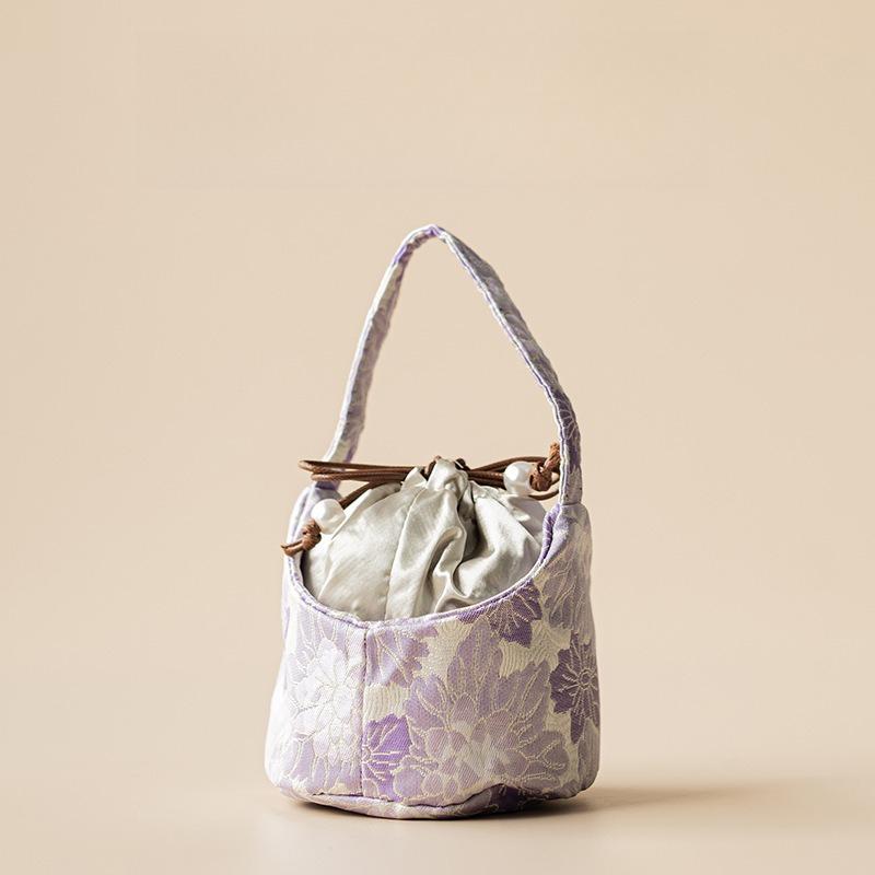 Brocade master cup storage bag Zisha pot protective bag Thickened premium travel portable bag Tea ceremony special tea