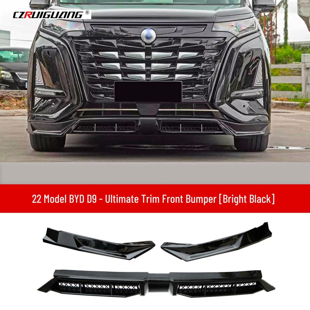 2022 BYD Denza D9 MC Style Small Body Kit: Front Splitter, Lip, Rear Spoiler, Lip, Side Skirt, Roof Spoiler.