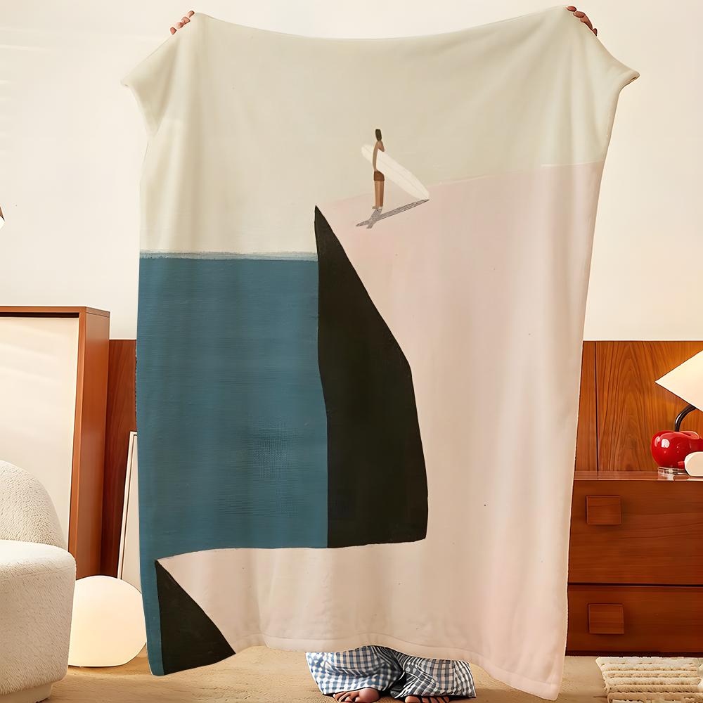 Artist Q-Quentin M-Monge Throw Flannel Throw Blanket, Lightweight Cozy, Durable Washable Cute Cool