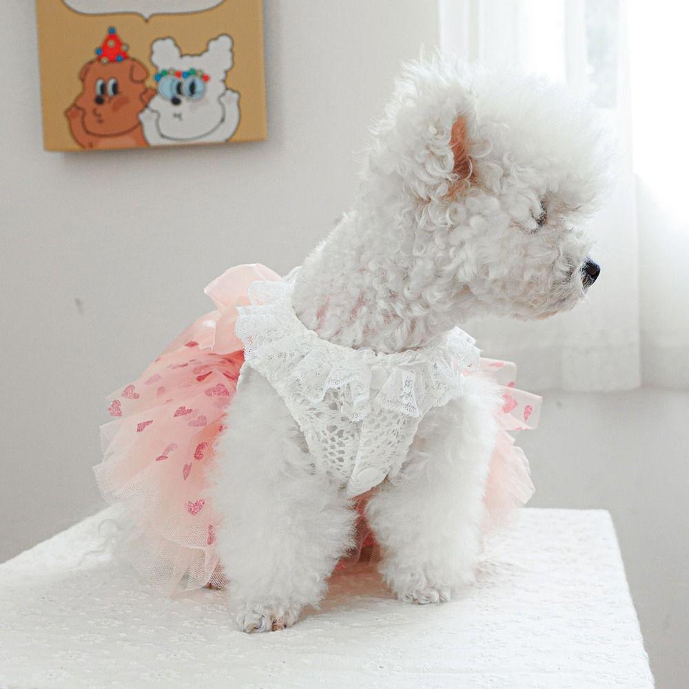 Fairy Dress Cat Dog Wedding Dress Organza Puppy Skirt Sweety Pet Skirt  Birthday Party
