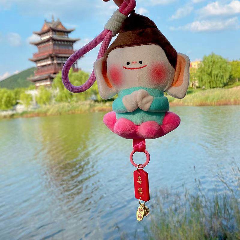 New Version of Yungang Grotto Buddha Small Companion Lotus Buddha Merchandise Souvenir Keychain Doll Plush Pendant Doll Cute